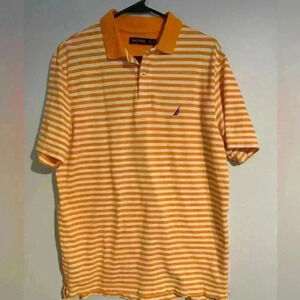 Men’s M vintage Nautica polo orange/white EUC